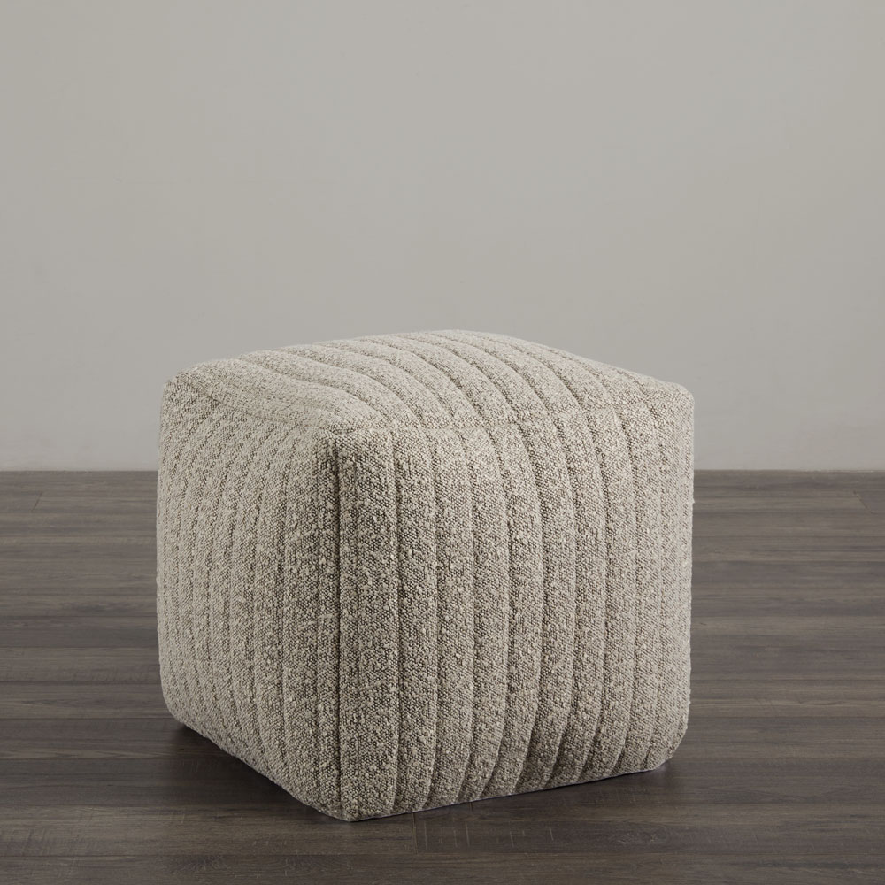 Channel Small Square Ottoman: Taupe